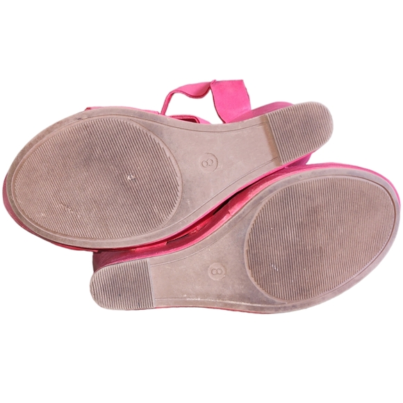 SEXY CORAL WEDGES SIZE 8 - Picture 4 of 11